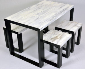 VINTAGE FINISH 1TABLE+1BENCH+2CHAIRS