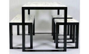 VINTAGE FINISH 1TABLE+1BENCH+2CHAIRS